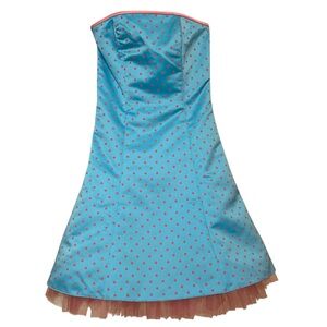 Vintage 1950’s -60’s Gunne Sax Coquette Polka Dot Taffeta Mini Dress Size 3